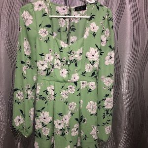 Beautiful Pistachio Floral Romper